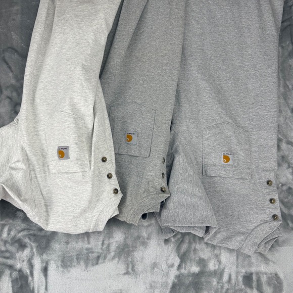Carhartt Other - Lot of 3 Carhartt Mens K84 HGY Workwear Pocket Henley Shirts Gray Size Medium